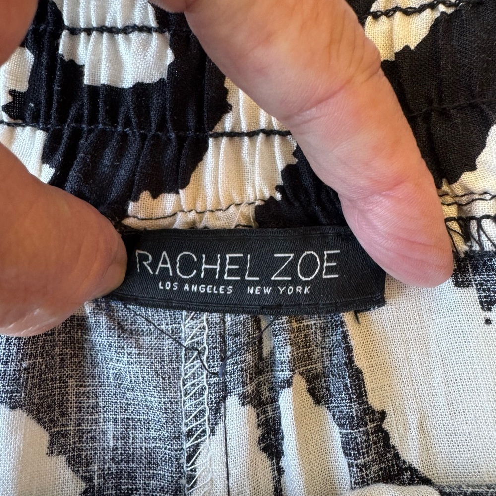 Rachel Zoe Printed Linen/Rayon 2 Piece set. Wide leg pant Sz L EUC Resort Wear - Picture 15 of 16